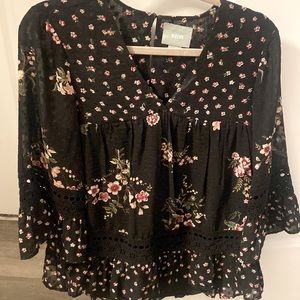Anthropologie Floral Print Blouse Size XSmall